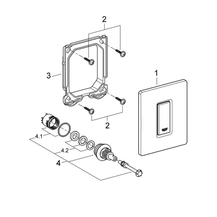 Grohe Skate Cosmopolitan Chrome Actuation Plate - Unbeatable Bathrooms