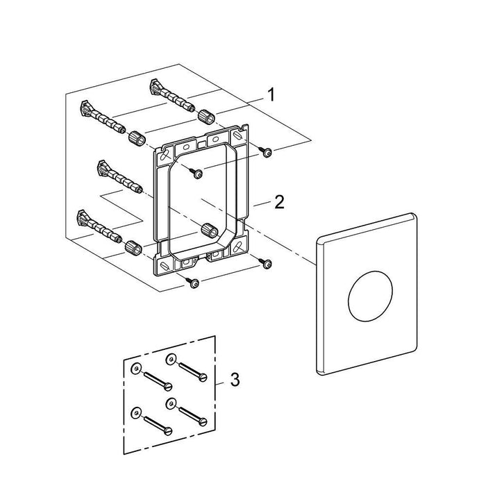 Grohe Skate Stainless Steel Wall Plate - Unbeatable Bathrooms