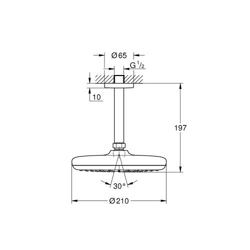 Grohe Tempesta 142mm Shower Head Set Ceiling with 1 Spray - Unbeatable Bathrooms