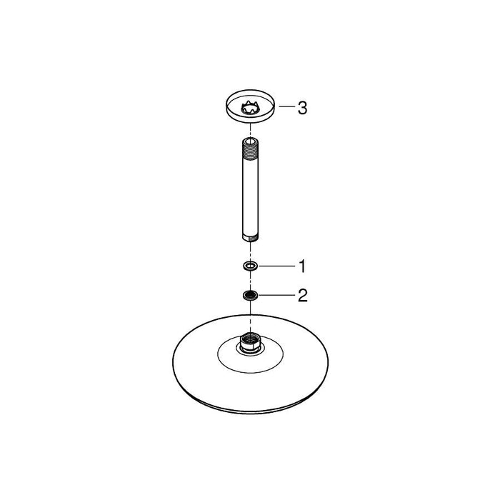 Grohe Tempesta 142mm Shower Head Set Ceiling with 1 Spray and Super-Insulated Water Guide Channels - Unbeatable Bathrooms