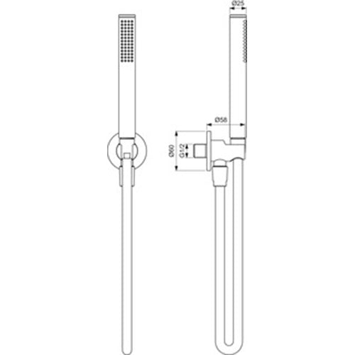 Ideal Standard Idealrain Stick Handspray Kit - Unbeatable Bathrooms