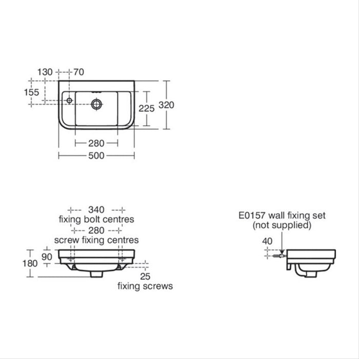 Ideal Standard Calla 45cm Handrinse Basin - Unbeatable Bathrooms