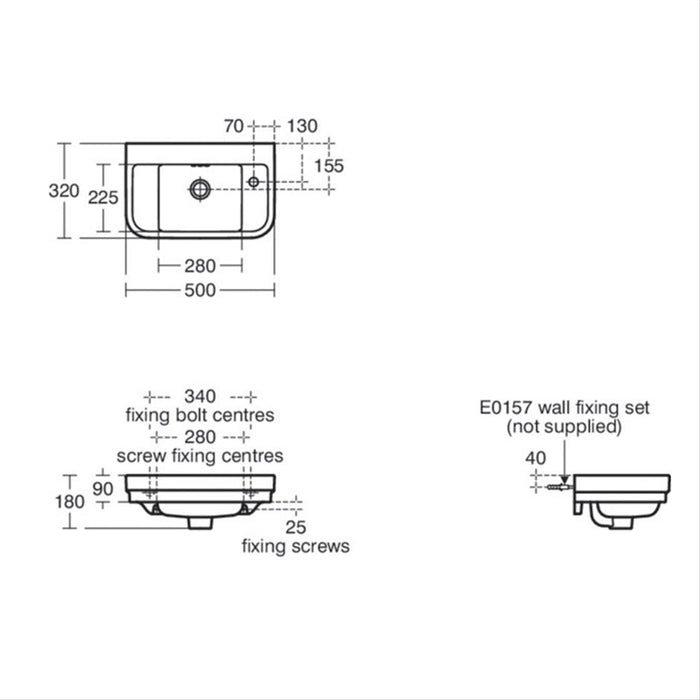 Ideal Standard Calla 45cm Handrinse Basin - Unbeatable Bathrooms