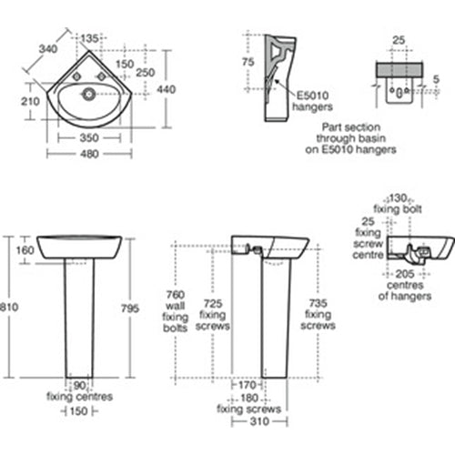 Ideal Standard Pair Steel Wall Hangers - Unbeatable Bathrooms