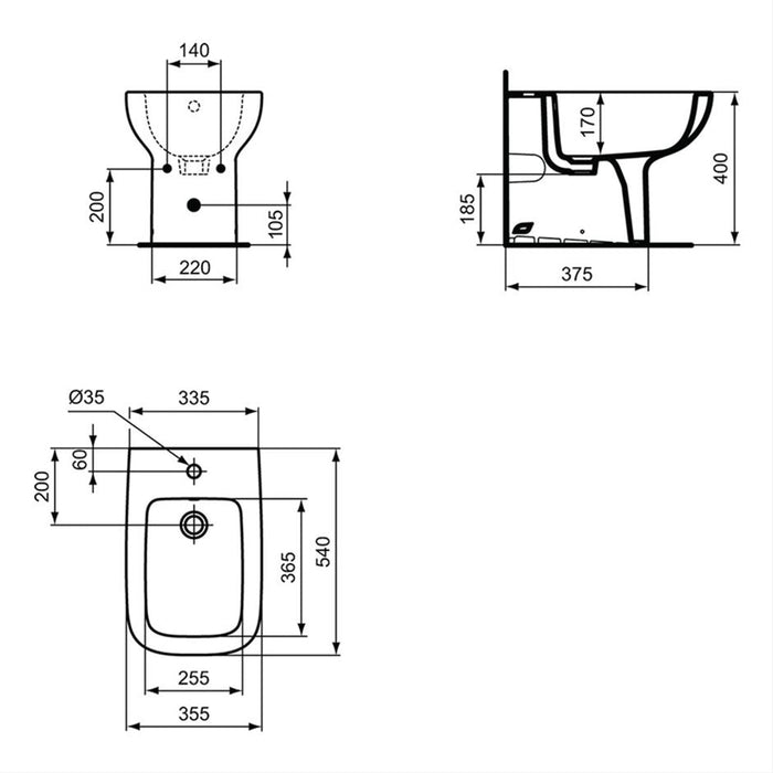 Ideal Standard i.Life A Back To Wall Bidet - Unbeatable Bathrooms