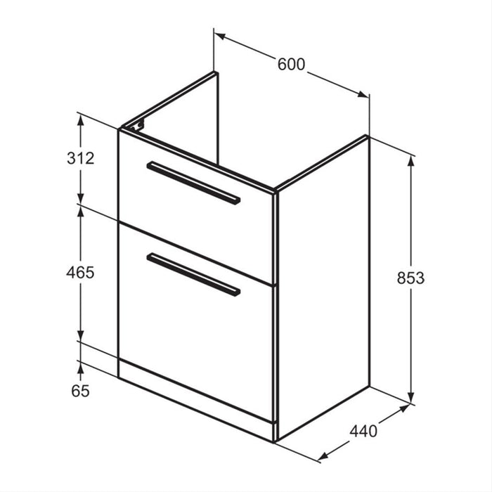 Ideal Standard i.Life A 60cm/80cm Floor Standing Vanity Unit - Unbeatable Bathrooms