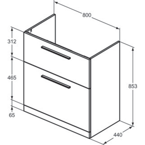 Ideal Standard i.Life A 60cm/80cm Floor Standing Vanity Unit - Unbeatable Bathrooms