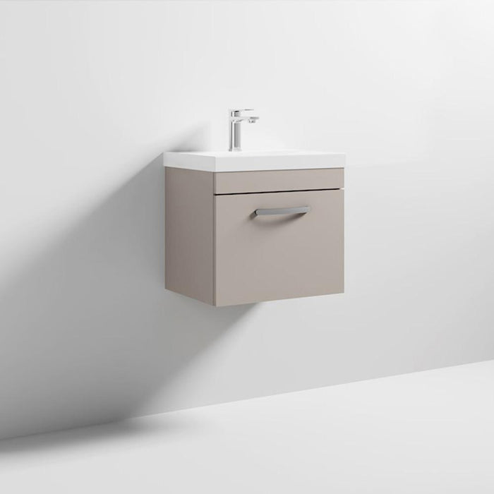 Nuie Athena 500mm Vanity Unit - Wall Hung 1 Drawer Unit with Basin - Unbeatable Bathrooms