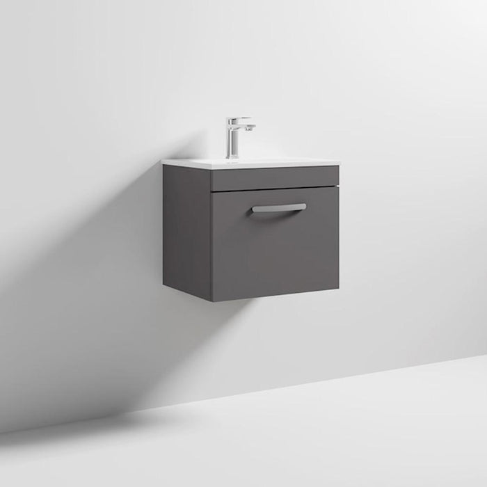 Nuie Athena 500mm Vanity Unit - Wall Hung 1 Drawer Unit with Basin - Unbeatable Bathrooms