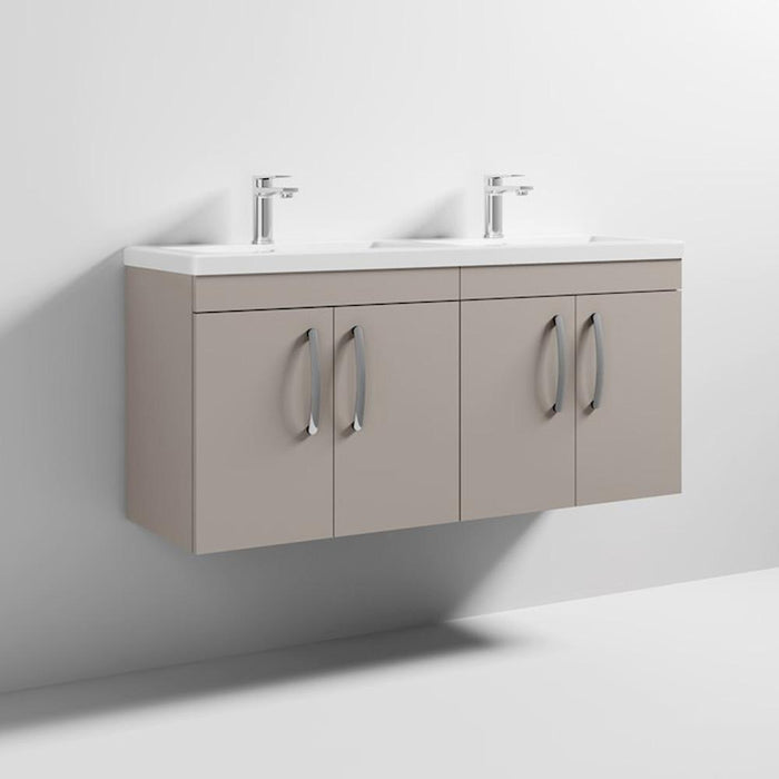 Nuie Athena 1200mm Double Vanity Unit - Wall Hung 4 Door Unit with Basin - Unbeatable Bathrooms