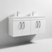 Nuie Athena 1200mm Double Vanity Unit - Wall Hung 4 Door Unit with Basin - Unbeatable Bathrooms