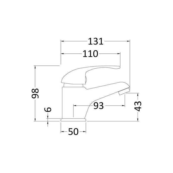 Nuie Eon D-Type Mono Basin Mixer - Unbeatable Bathrooms