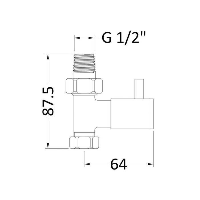 Nuie Straight Minimalist Radiator Valve Pack - Unbeatable Bathrooms