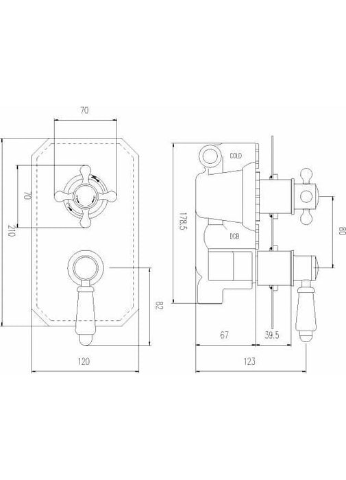 Nuie Traditional Twin Conc Thermo Valve - Unbeatable Bathrooms