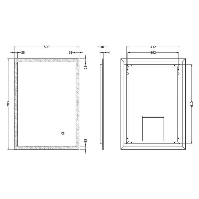 Nuie Leva Ambient Lit LED Touch Sensor Mirror - Unbeatable Bathrooms