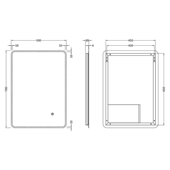 Nuie Lynx Ambient Lit LED Touch Sensor Mirror - Unbeatable Bathrooms