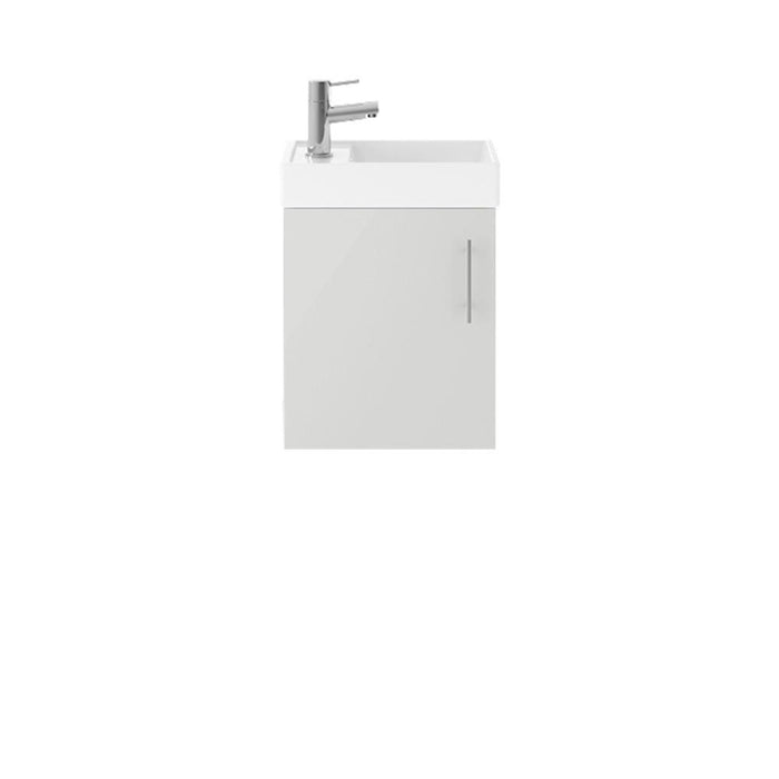 Nuie Vault 400mm Cloakroom Vanity Unit - Wall Hung 1 Door Unit with Basin - Unbeatable Bathrooms