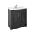 Nuie York 2 Door Floor Standing Vanity Unit and Black Marble with Round Ceramic Bowl - Unbeatable Bathrooms