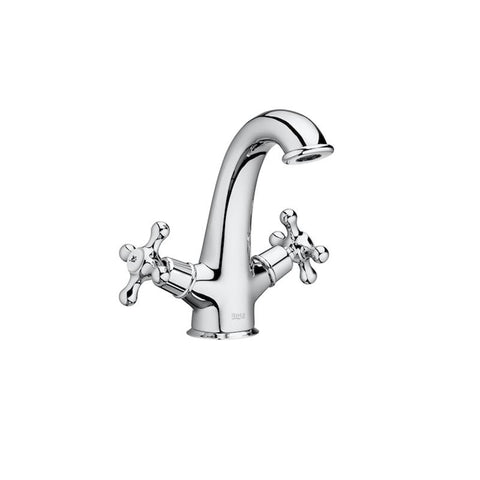 Roca Carmen Twin Lever Basin Mixer with Pop-Up Waste - Unbeatable Bathrooms