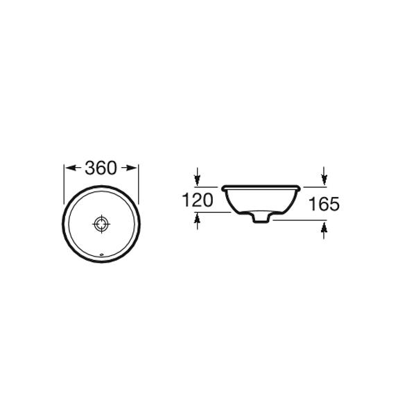 Roca Foro 36/40cm 0TH Counter Inset Basin - Unbeatable Bathrooms