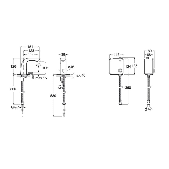 Roca L20-E Battery Powered Electronic Basin Mixer - Unbeatable Bathrooms