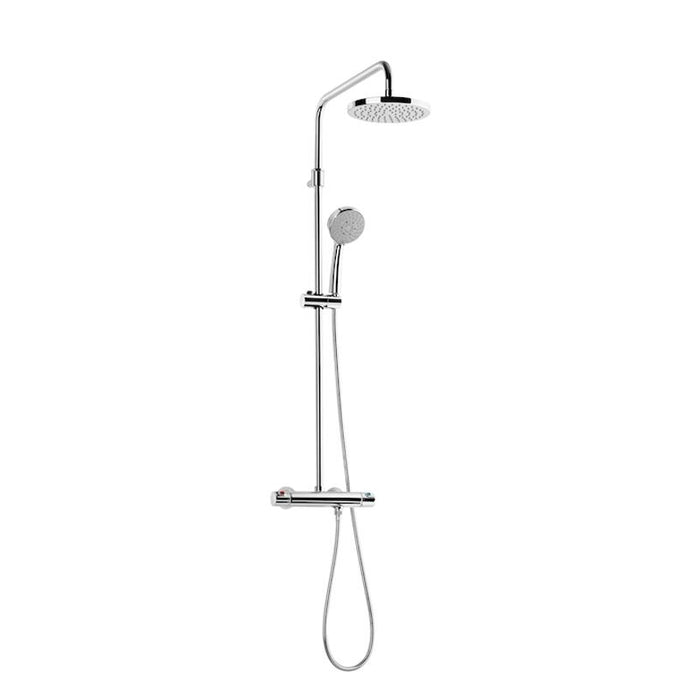 Roca Victoria-T Thermostatic Shower Column with Adjustable Head Height and Swivelling Shower Head - Unbeatable Bathrooms