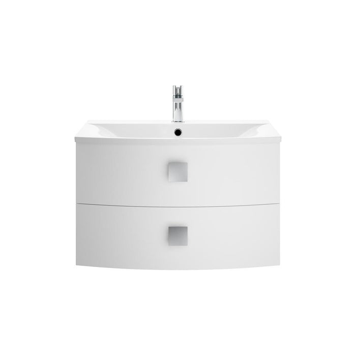 Hudson Reed Sarenna 700mm Curved Vanity Unit - Wall Hung 2 Drawer Unit with Basin - Unbeatable Bathrooms