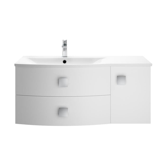 Hudson Reed Sarenna 1000mm Vanity Unit - Wall Hung 2 Drawer & 1 Door Unit with Basin (LH & RH) - Unbeatable Bathrooms