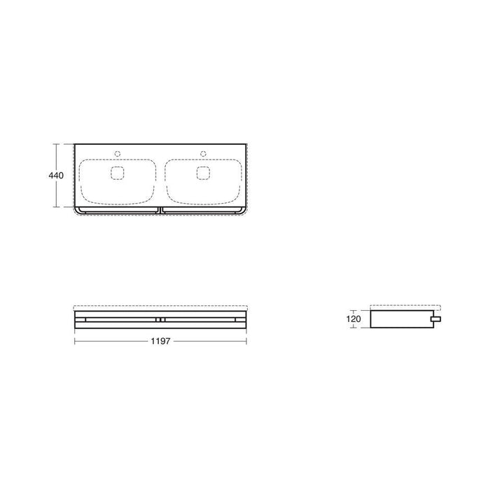 Sottini Turano 1200 Basin Shelf with Vessel Basin - Unbeatable Bathrooms