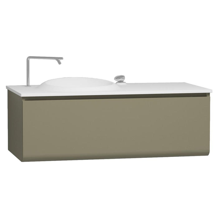 Vitra Istanbul Infinit 1000/1200mm Vanity Unit - Wall Hung 1 Drawer Unit with Infinity Mineral Cast Basin - Unbeatable Bathrooms