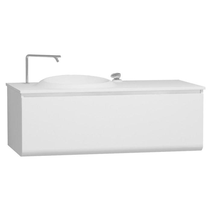 Vitra Istanbul Infinit 1000/1200mm Vanity Unit - Wall Hung 1 Drawer Unit with Infinity Mineral Cast Basin - Unbeatable Bathrooms