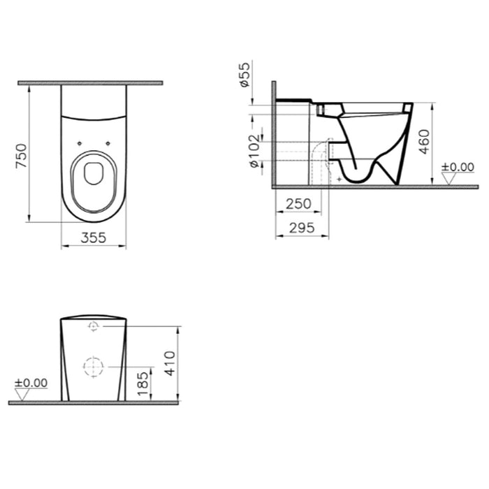 Vitra Matrix Accessible Special Needs Back-To-Wall Toilet - Unbeatable Bathrooms